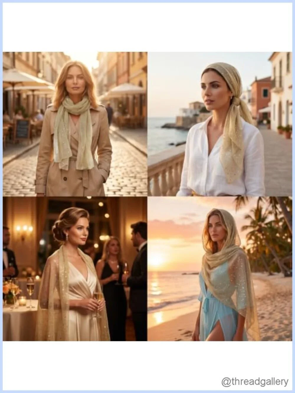 Sequin Mesh Scarf Sheer Long Fringe Wrap
